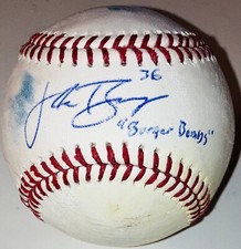 JAKE BURGER MIAMI MARLINS SIGNED AUTOGRAPHED GAME USED MLB BASEBALL +INSC PROOF!