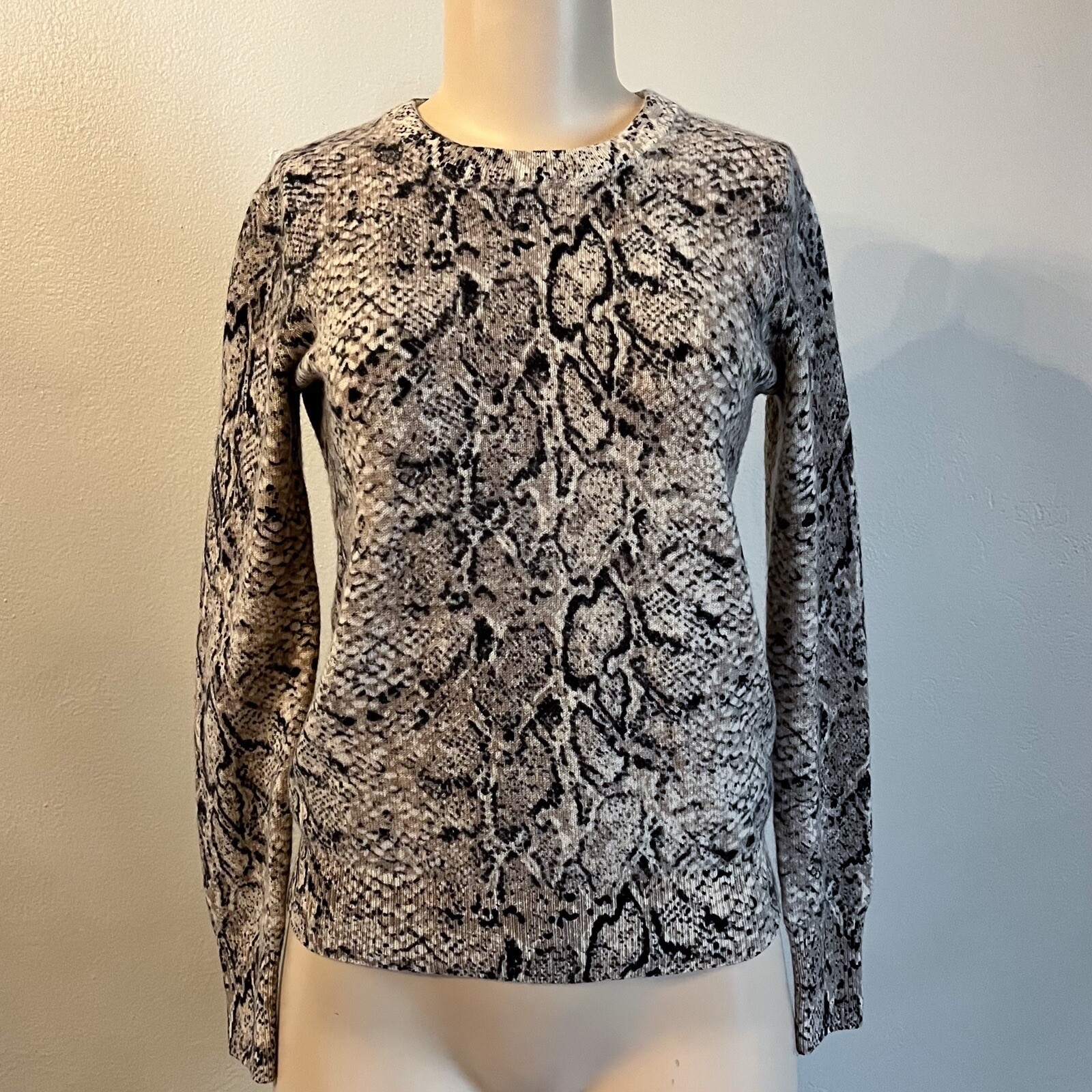 EQUIPMENT Python Shane Crew Cashmere Sweater Snak… - image 1