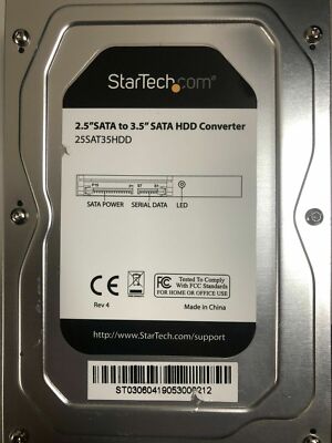 Startech 25SAT35HDD 2.5in to 3.5in SATA HDD/SSD Enclosure Drive Bay Adapter