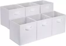 Cube Organizer Storage Bins Handles, Collapsible Fabric, Pack of 6, 10.5"X10.5"X