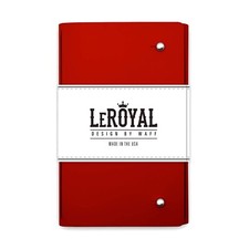 NEW WAFF Le Royal Leather Cover Notebook Journal Lined Paper 5.75" x 4" Red