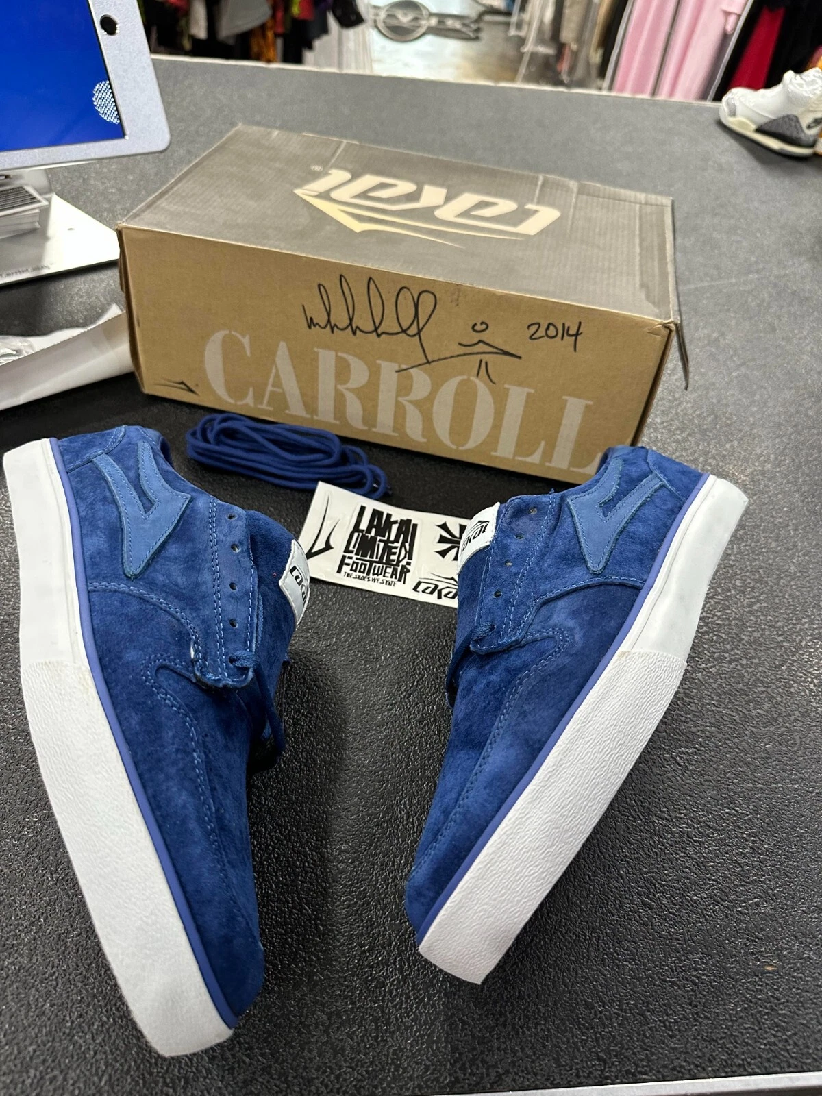 Mike Carroll 5 Lakai x Supreme New York dédicacé rare en magasin bleu 11