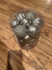 Holiday time 26 shatterproof ornaments silver