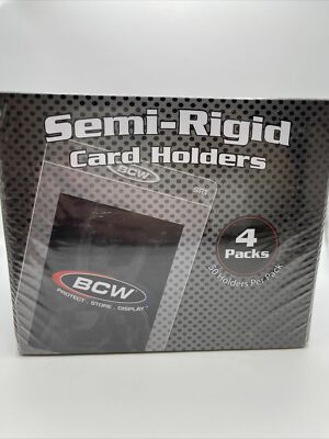 BCW Semi-Rigid Card Holders #1 4 Packs of 50 Sleeves, BOX of 200 Total