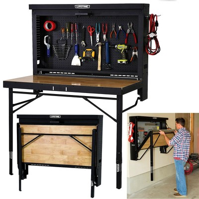 Work Table Folding Workbench Pegboard Tool Organizer ...