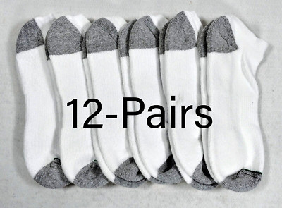 Burlington Men's Comfort Athletic No Show Socks 12 pairs Large 6-12 White