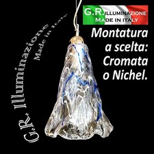 LAMPADA A SOSPENSIONE MODERNA 1 LUCE BIANCO BLU H.30 LAMPADARIO CUCINA BAGNO SPM