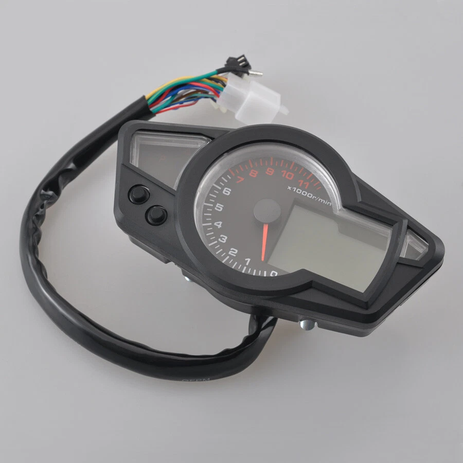 Motorcycle Universal LCD Digital Odometer Speedometer Gauge Instrument 11000 RPM - Image 2 of 4