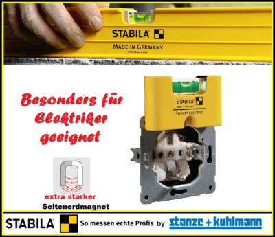 Stabila Mini-Wasserwaage Pocket Electric 7cm Stabila 70mm Kalibriert Wasser waag