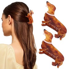2 Pcs Dachshund Gifts for Women, Acetate Dachshund Dog Hair Clips Weiner Dog ...