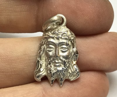 DETAILED SOLID STERLING SILVER MICRO JESUS PIECE PENDANT CATHOLIC CHRISTIAN 