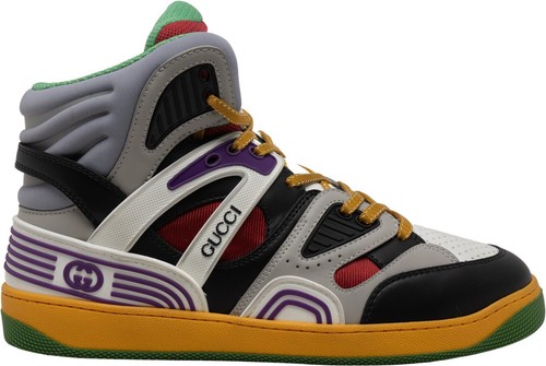 Gucci Unisex-Child Basket Leather High-Top Sneakers | eBay