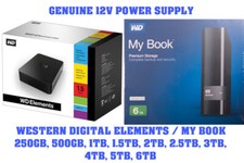GENUINE POWER SUPPLY FOR WESTERN DIGITAL ELEMENTS MY BOOK 1TB 2TB/3TB/4TB/6TB