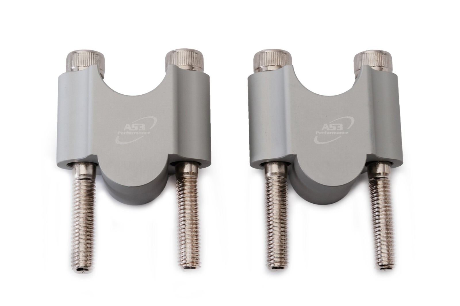 AS3 PERFORMANCE 22.2MM HANDLEBAR RAISERS RISERS KIT +30mm SILVER