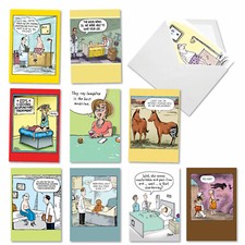 10 Assorted humorous Get Well cards w/ 5x7" Envelopes - Sick Jokes