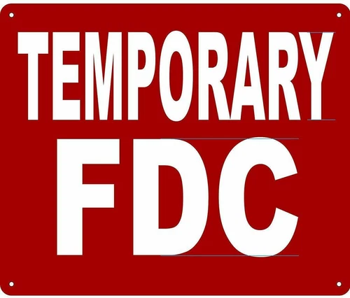 TEMPORARY FIRE DEPARTMENT CONNECTION SIGN SIGN (Reflective , RED �..REF24-1027 - product listing photo