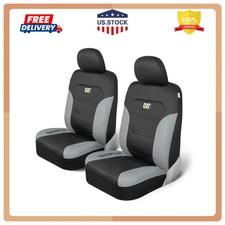 CAT FlexFit Front Seat Covers Black Gray Airbag Compatible Pair for Car Truck...