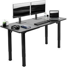 VIVO Electric 71” x 30” Standing Desk, Black Table Top, Black Frame