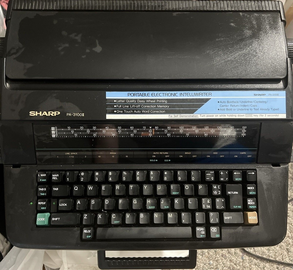 Vintage 70s 80s Sharp PA-3000 II Portable Electronic Typewriter