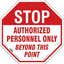 Condor 472J44 Stop Sign, 18" W, 18" H, Plastic, Red