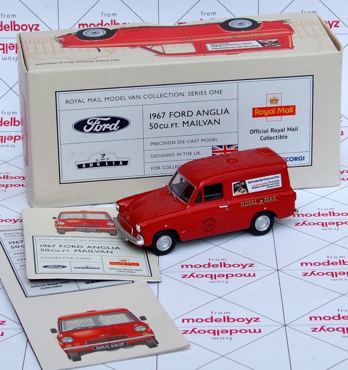 CORGI/VANGUARDS. 1967 FORD ANGLIA 50cu ft  MAILVAN. MIB