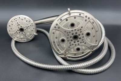 Oxygenics Drench Dual Spray Brushed Nickel 6-in Round Rain High Pressure Shower