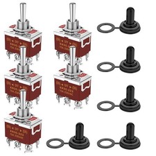 Momentary Toggle Switch, 6 Pin DPDT On -Off- On 30A 12VDC/15A 250VAC 3 Way He