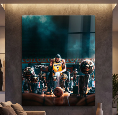 Pop-Art/Graffiti NBA Lebron James Lakers 6, Acrylglas, Leinwand Wandbild