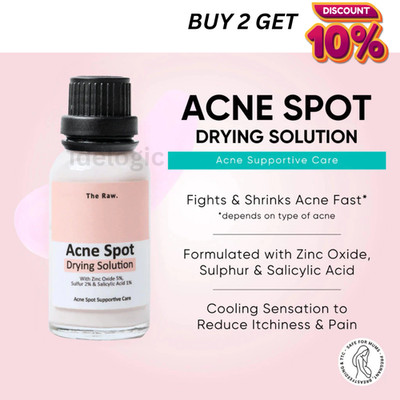 THE RAW Acne Spot Drying Solution Acne Supportive Pore Care Botanical Blend 30g