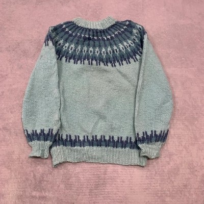 Vintage Strickpullover Abstrakt Gemustert Grobstrick Pullover Damen M (12-14)