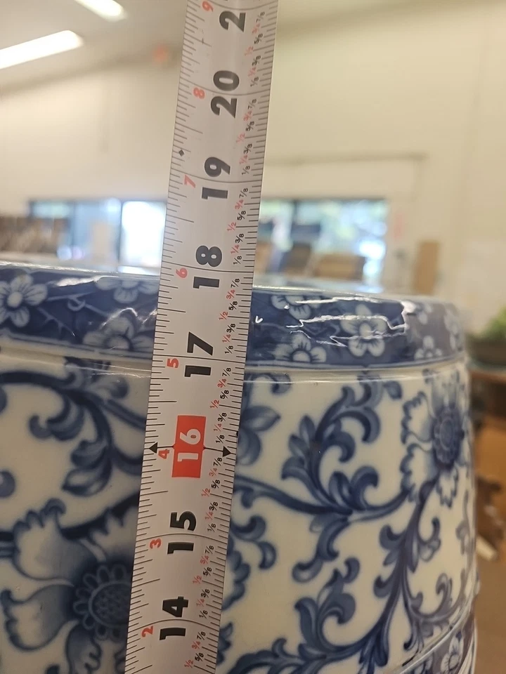 ASIENTO JARDÍN - MINTON C.1850- 1866 Porcelana Azul y Blanco Foto 4 de 4