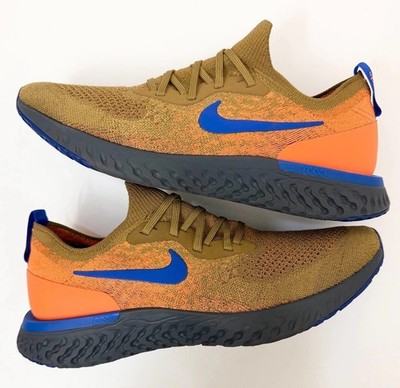 Nike Epic React Flyknit Mowabb Mens 10.5 Tan Orange Running Athletic Shoes EUC