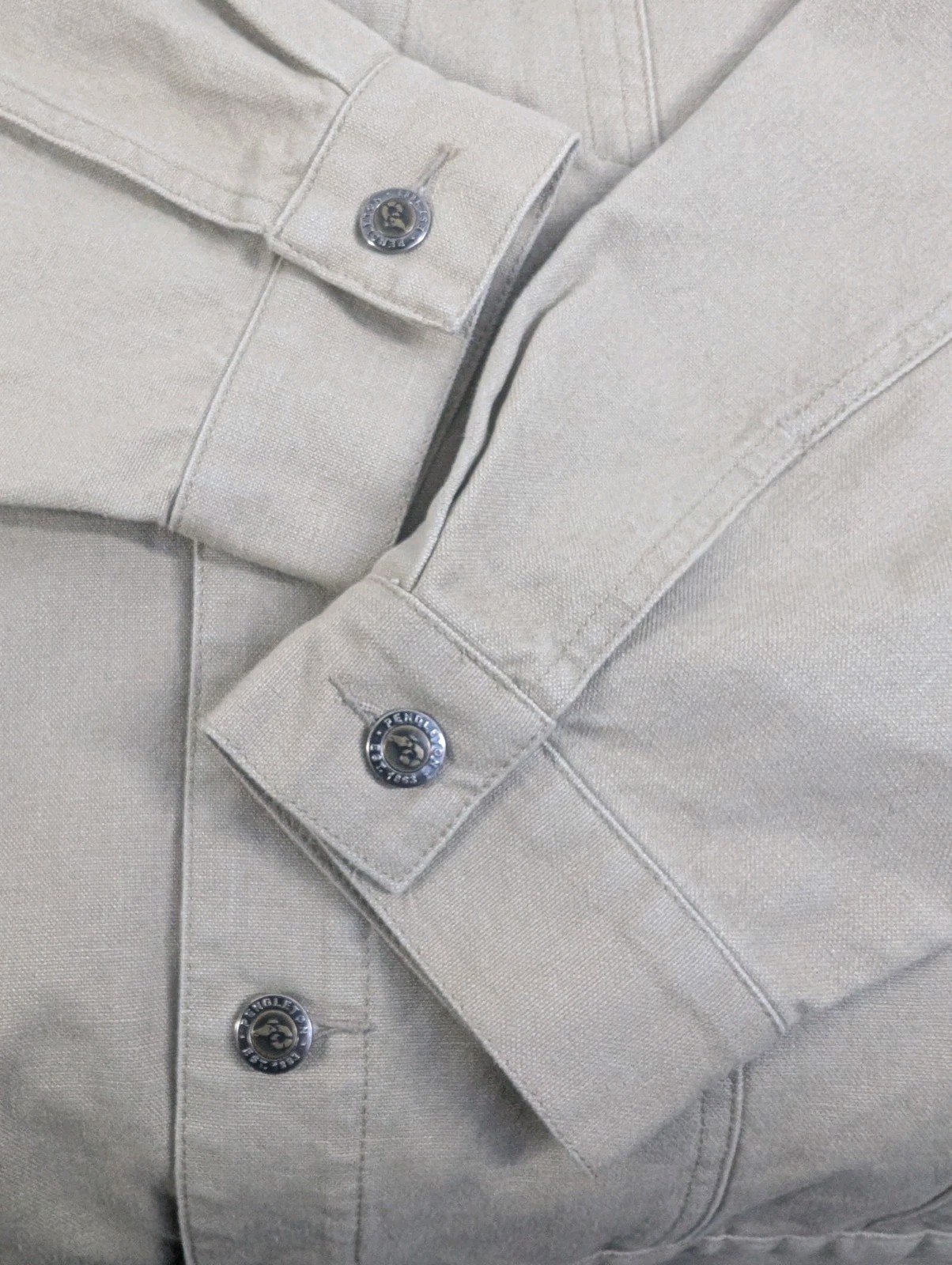 Vtg Pendleton Canvas Jacket - Wool Lined - Size M… - image 7