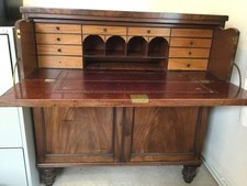 Antique Mahogany Bureau Secretaire, Writing Desk Drawers