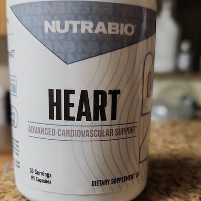 NutraBio HEART Cardiovascular Support Gluten Free 90 Capsules Exp 04/2027