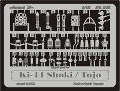 Eduard FE163 1/48 Ki-44 Tojofor Hasegawa Photo Etch Detail Set