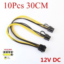 10X PCIE 8 Pin to Dual 8 6 2 Pin VGA Graphic Video Card Power Supply Cable 30cm