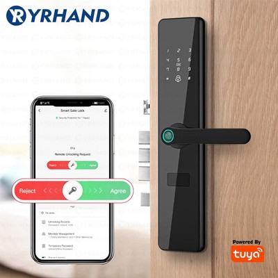Outside Front Cerradura Inteligente Waterproof Tuya wifi Smart Door Lock Anti-lo