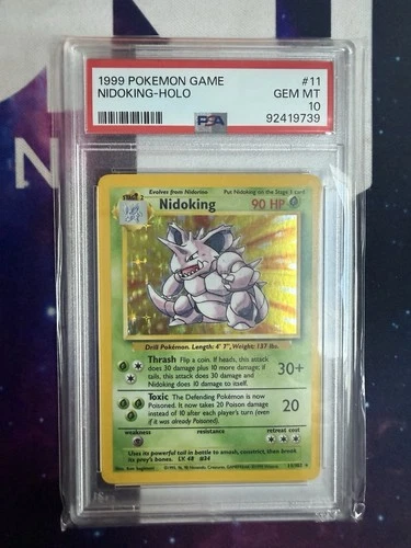 Pokemon TCG Nidoking Holo 11/102 1999 Base Set Unlimited PSA 10 Gem Mint