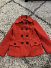 Rothschild Red Pea Coat Girls Size Small 7/8