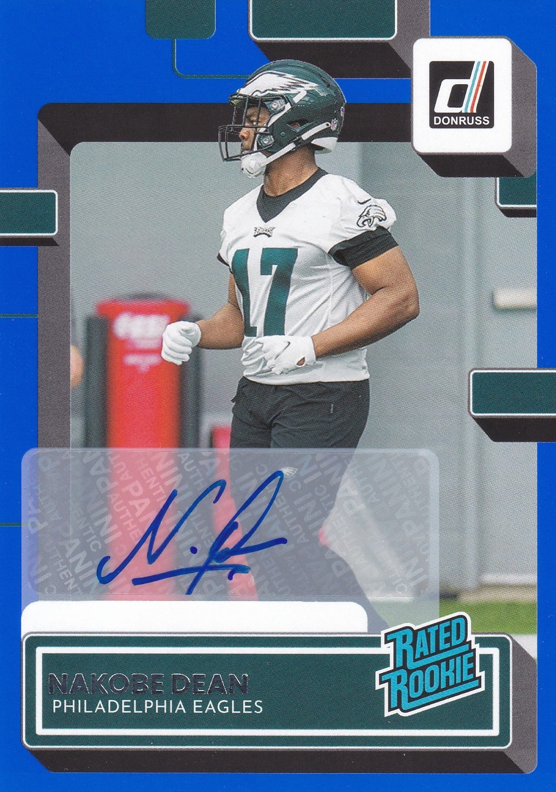 2022 Panini Donruss Nakobe Dean RC Auto #387 Rated Rookie Autograph Blue Eagles