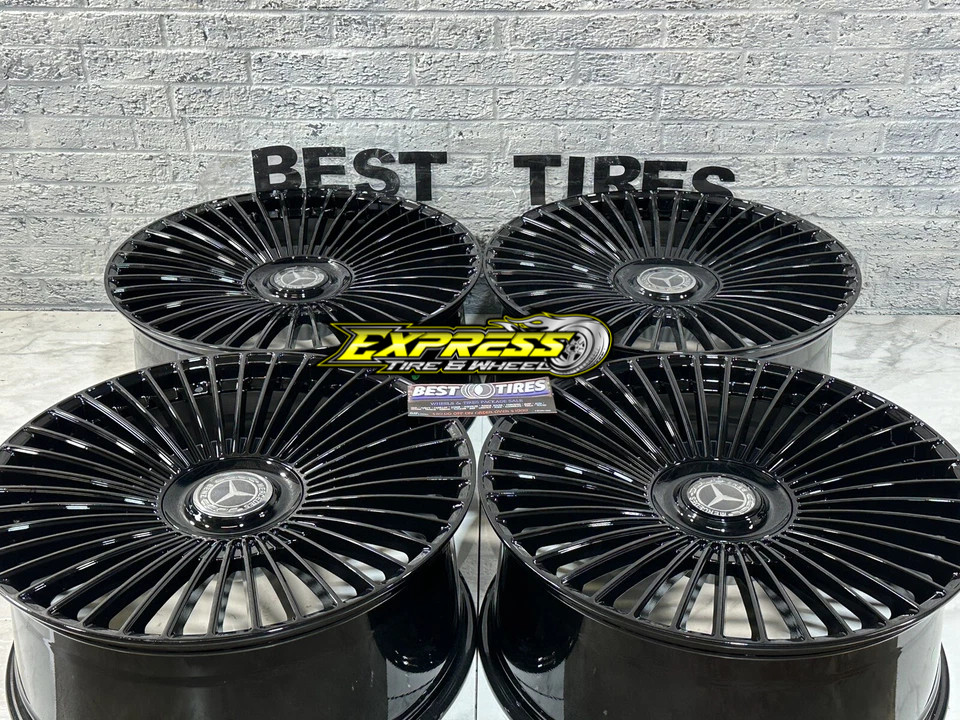 24" Wheels W Mercedes G Wagon Brabus Black Gloss 5x130 84.1 24x10 Hot Set