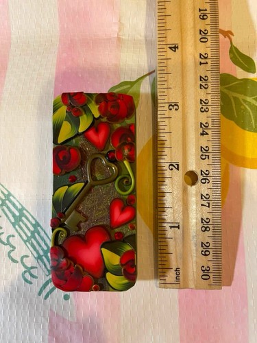 Needlecase Polymer Clay Valentine's Heart Theme