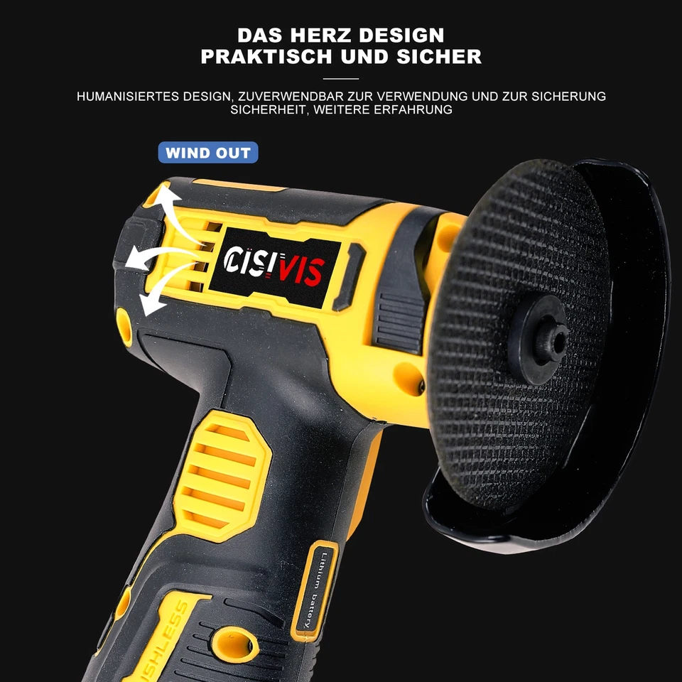 Akku Winkelschleifer 12V Trennschleifer Schleifmaschine Flex Mit 2 Batterien DHL - Bild 3 von 4