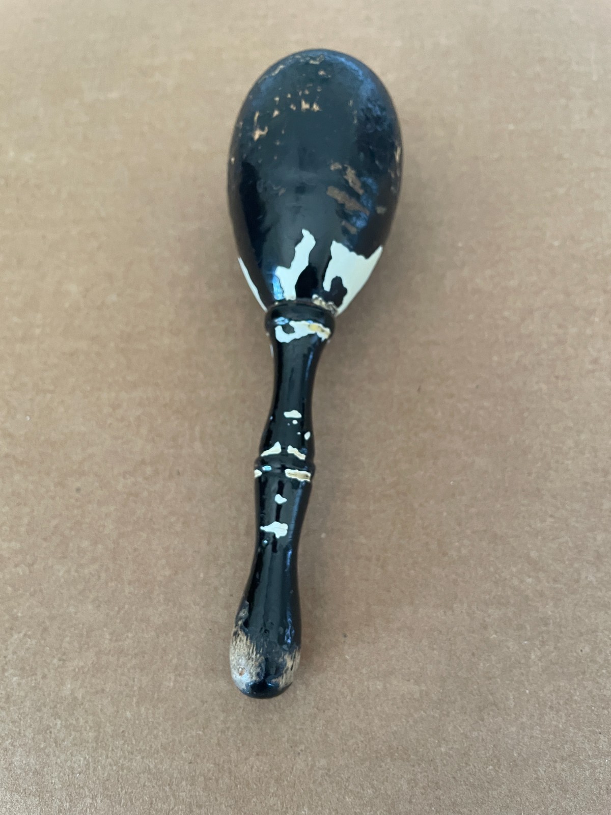 Vintage Wooden Darning Egg Sock Darner Sewing Tool Black