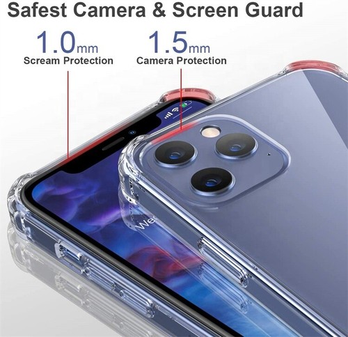 For Apple iPhone 13 12 11 Pro Max Mini Shockproof Heavy Duty Clear Case Cover - Picture 2 of 9