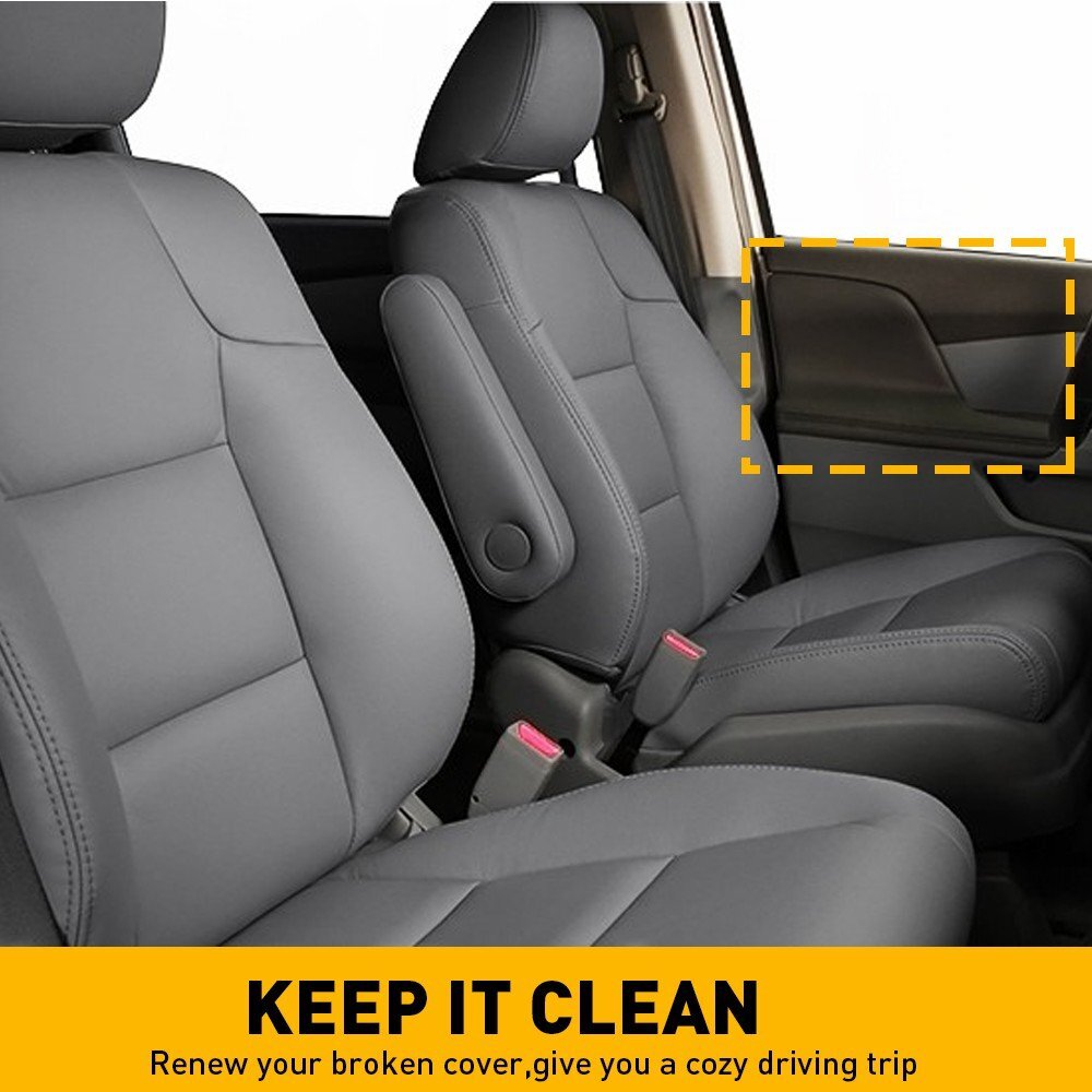 Fits 11-17 Honda Odyssey Leather Door Panel Armrest Upholstery Cover Light Gray - Foto 2