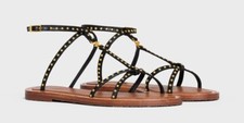Celine Taillat Flat Sandal with Studs in Calf...