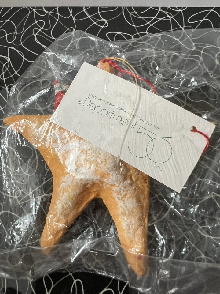 Antropomórfico Papá Noel en Estrella Adorno de Navidad Amarillo Papel Maché Departamento 56 NUEVO Foto 4 de 4