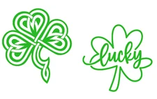 Celtic Clover Lucky Shamrock 2 Pack Vinyl Decals Window Car Truck Laptop Tablet